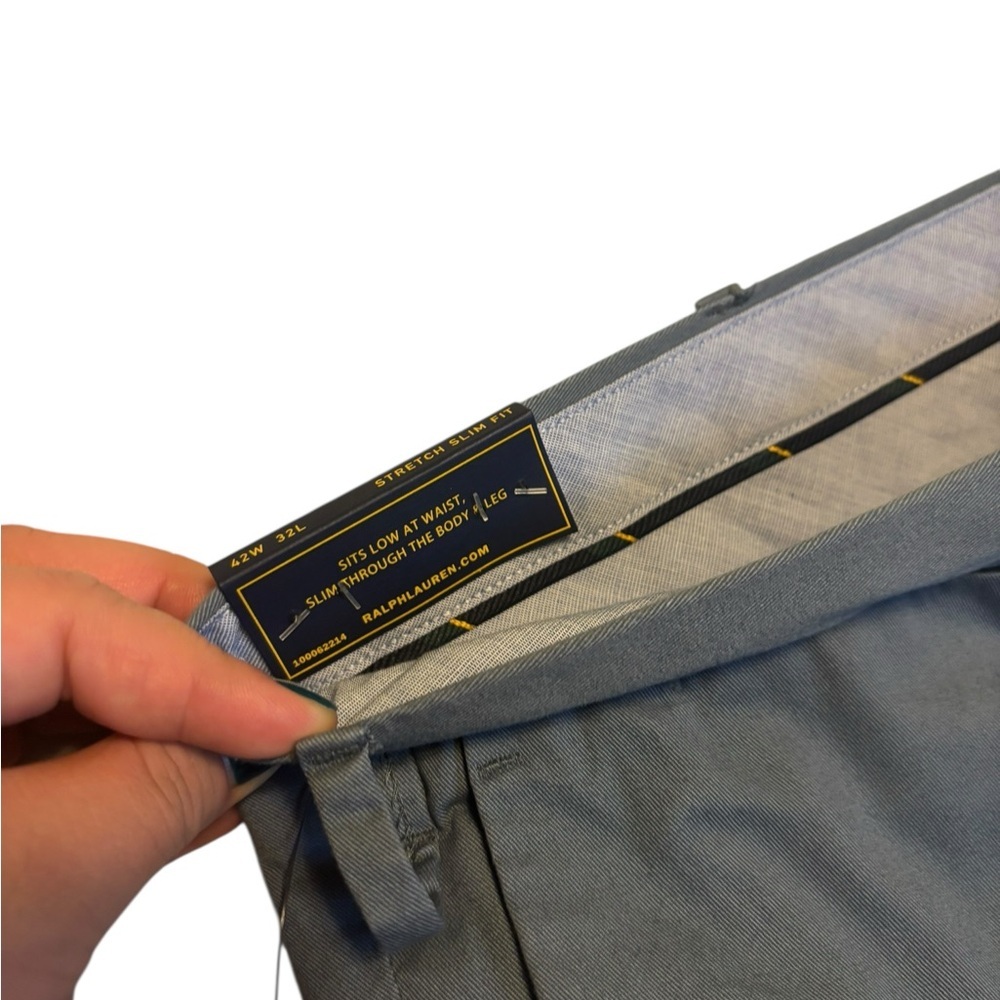 Polo Ralph Lauren Jarrett Stretch-Slim-Fit Sateen Pants Blue Corsair Size 42/32 - Picture 7 of 7
